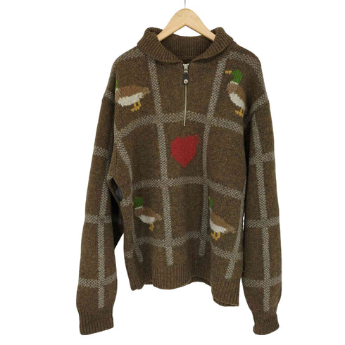 ヒューマンメイド HUMAN MADE アニマルハーフジップ ニットセーター メンズ XL