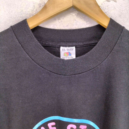 フルーツオブザルーム FRUIT OF THE LOOM 90s- USA製 袖裾シングル 両面プリントクルーネックTシャツ メンズ XL