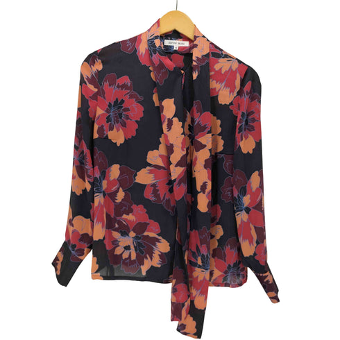 ハナエモリ HANAE MORI 花柄 ボウタイ L/S シャツ レディース JPN:38