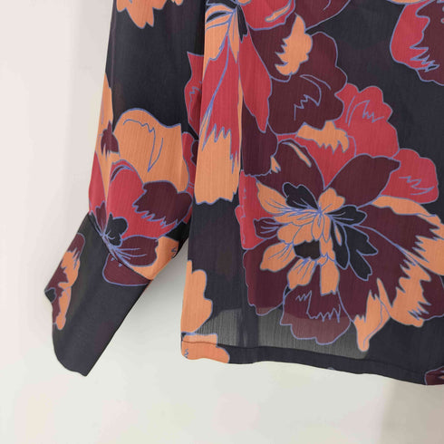 ハナエモリ HANAE MORI 花柄 ボウタイ L/S シャツ レディース JPN:38