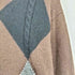 GIANNONE pure cashmere カシミヤ100 アーガイル柄 モックネック ニット レディース M
