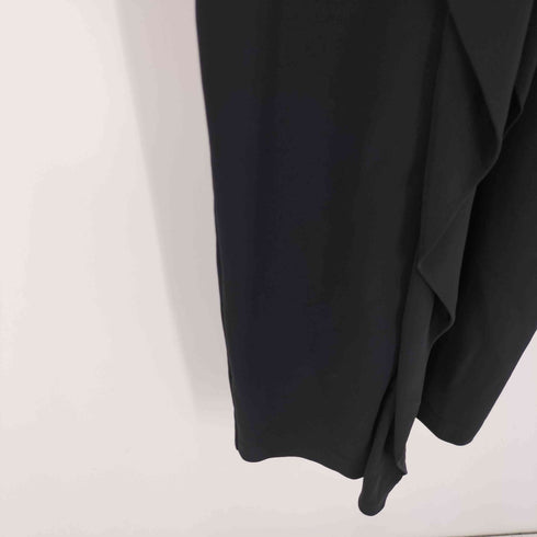 マックスマーラ MAX MARA 異素材切替 Vネック バックジップ リブニット フリル 半袖ワンピース レディース US:6