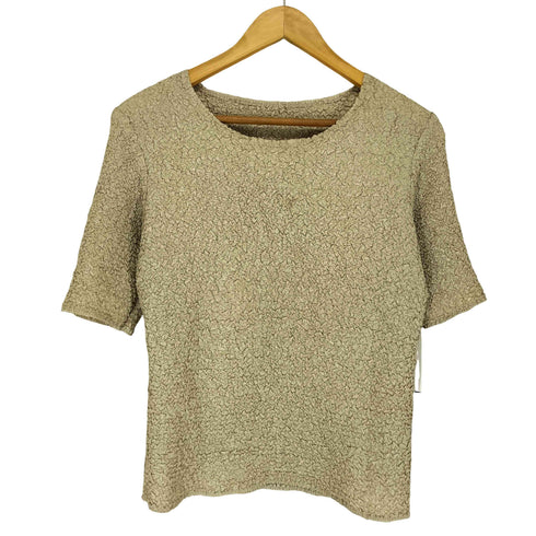 スペッシオ SPECCHIO プリーツ クルーネック 半袖Tシャツ カットソー レディース 40