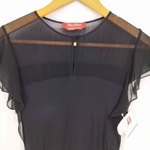 マックスマーラステュディオ MAX MARA STUDIO シアー フリル フレンチスリーブ ワンピース レディース import:S