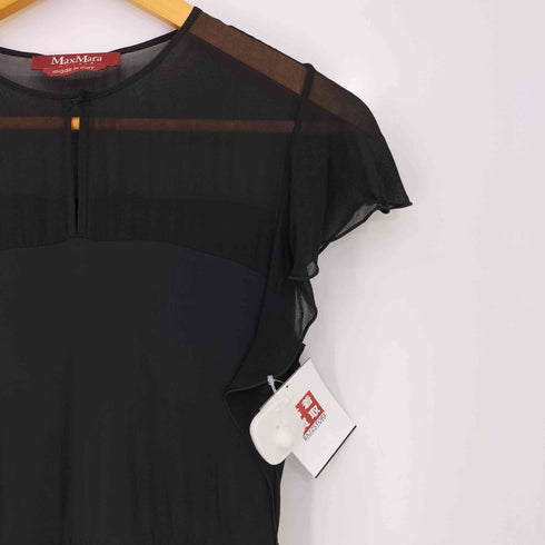 マックスマーラステュディオ MAX MARA STUDIO シアー フリル フレンチスリーブ ワンピース レディース import:S