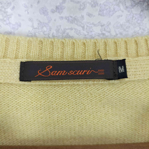 Sam scuri pure cashmere カシミヤ100 Vネック ロングスリーブ ニット レディース M