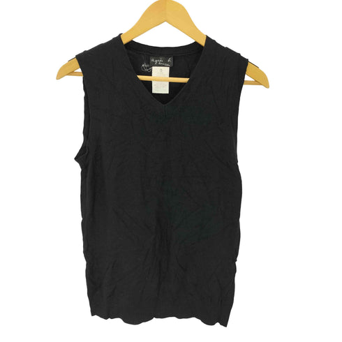 アニエスベーオム Agnes b.homme サンライズ期 絹 シルク ウール カシミヤ Vネック ニット ベスト メンズ JPN:0