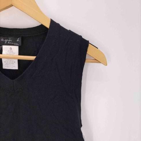 アニエスベーオム Agnes b.homme サンライズ期 絹 シルク ウール カシミヤ Vネック ニット ベスト メンズ JPN:0
