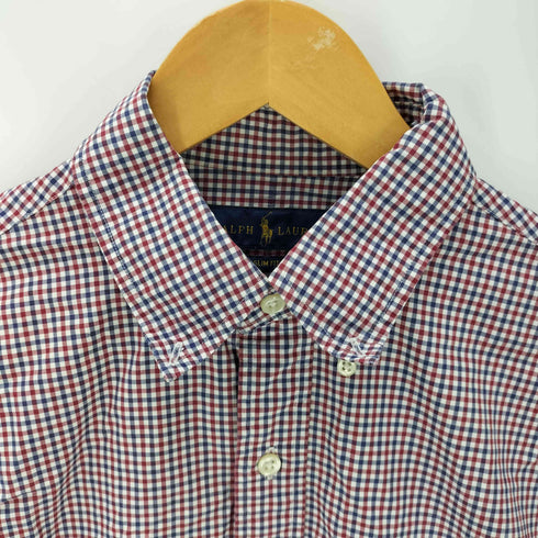 ラルフローレン RALPH LAUREN 現行タグ SLIM FIT ポニー刺繍 L/S ボタンダウン チェック シャツ メンズ import:S