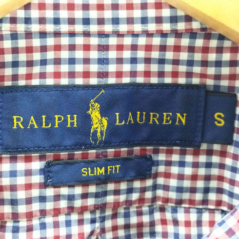 ラルフローレン RALPH LAUREN 現行タグ SLIM FIT ポニー刺繍 L/S ボタンダウン チェック シャツ メンズ import:S