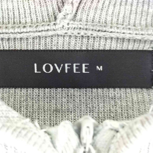 LOVFEE ハーフジップ リブニット レイヤードデザインパーカー レディース