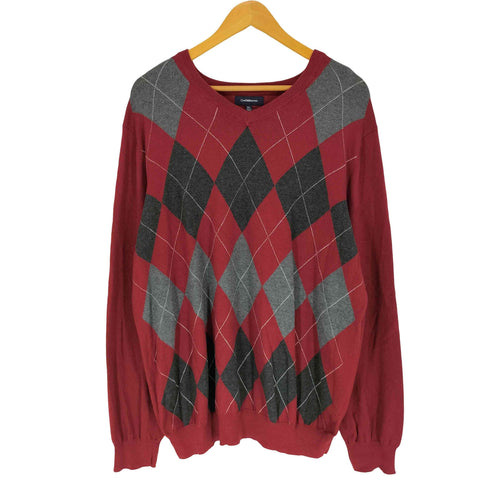 クラフトアンドバロー Croft&Barrow アーガイルVネックニット メンズ import:XL