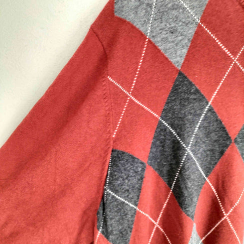 クラフトアンドバロー Croft&Barrow アーガイルVネックニット メンズ import:XL