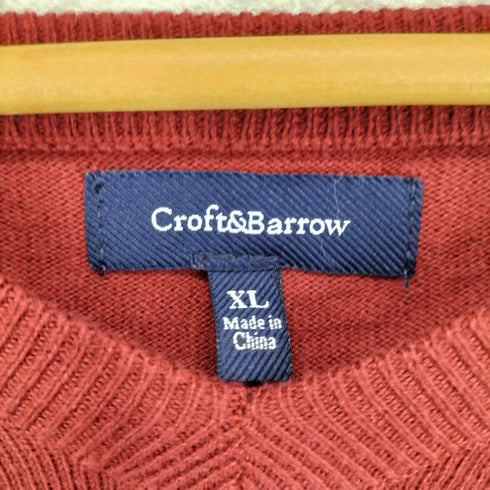 クラフトアンドバロー Croft&Barrow アーガイルVネックニット メンズ import:XL