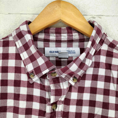 オールドネイビー OLD NAVY REGULAR FIT チェックボタンダウンシャツ メンズ import:XL