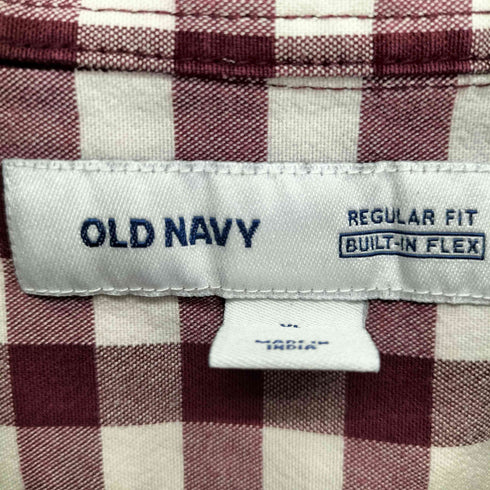オールドネイビー OLD NAVY REGULAR FIT チェックボタンダウンシャツ メンズ import:XL