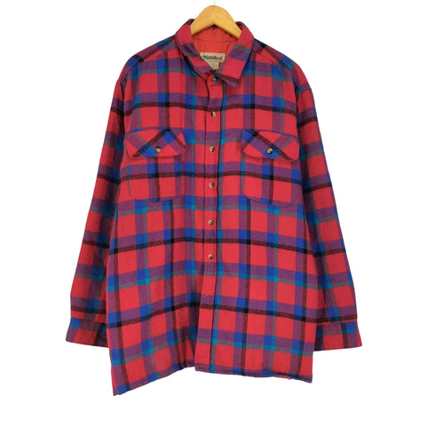 TRAILSEND 裏地キルティング ウールチェックシャツ メンズ import:XL