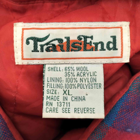 TRAILSEND 裏地キルティング ウールチェックシャツ メンズ import:XL
