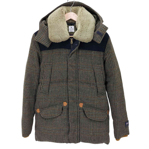 アールニューボールド R.NEWBOLD MOON 襟ボア ウールツイード ダウン ジャケット メンズ import:M