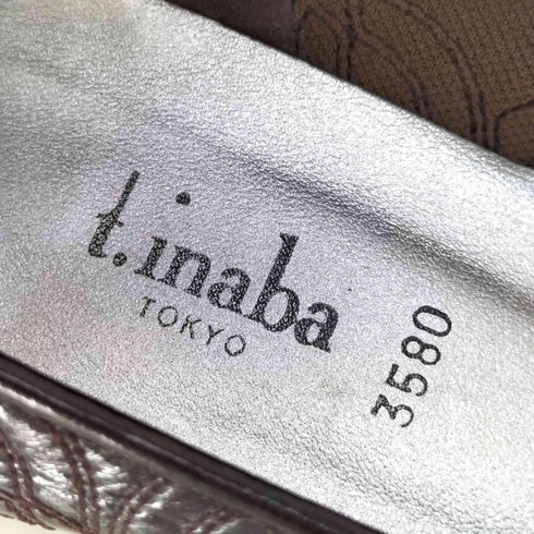 イナバ t.inaba 花刺繍 エナメルパンプス レディース JPN:23