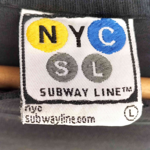 NYC SUBWAY LIN BROOKLYN 地下鉄 路線図 プリント Tシャツ メンズ import:L
