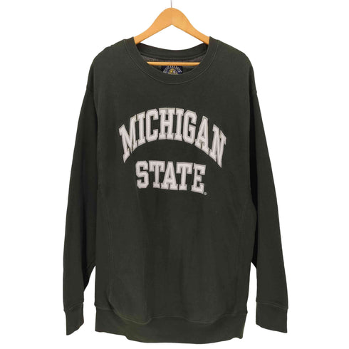 スティーブ バリース STEVE&BARRYS MICHIGAN STATE カレッジロゴ Reverse Weave型 クルーネック スウェット メンズ import:XL