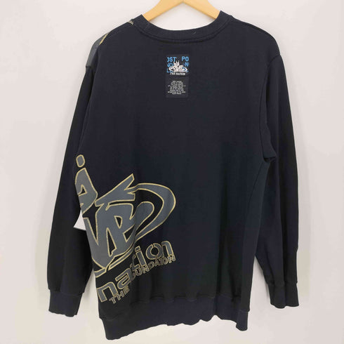 pnb nation ロゴ刺繍 プリント クルーネックスウェット メンズ import:XL