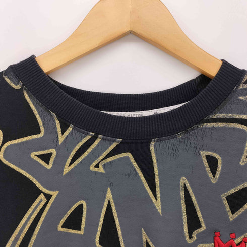 pnb nation ロゴ刺繍 プリント クルーネックスウェット メンズ import:XL