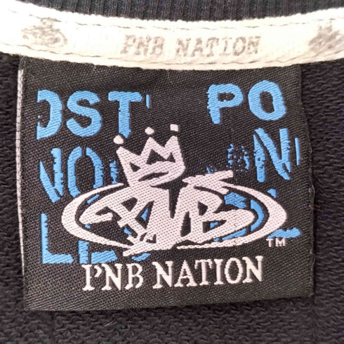 pnb nation ロゴ刺繍 プリント クルーネックスウェット メンズ import:XL