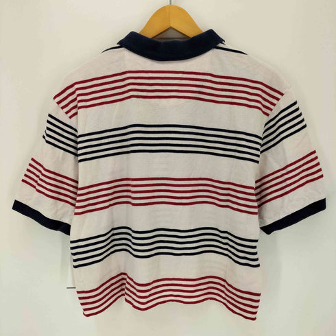 チャップス CHAPS 00s トリコロールカラー ボーダーポロシャツ レディース L/G