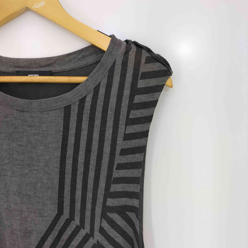 ディーゼル DIESEL 幾何学柄 ストライプ カットソー タンクトップ メンズ import:XS