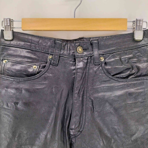 コインポケット リアルレザーストレートパンツ メンズ 76