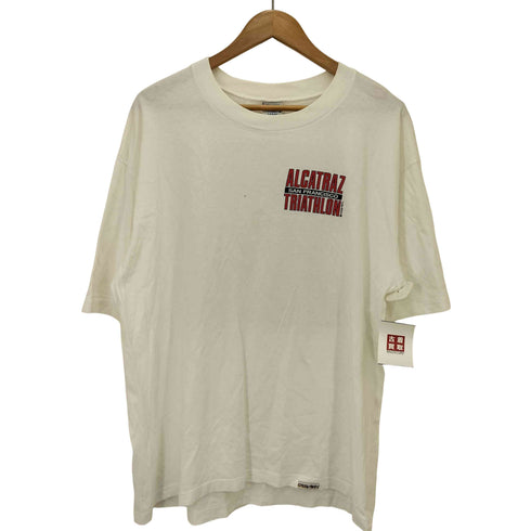 クレイジーシャツ CRAZY SHIRTS 90S USA製 ALCATRAZ TRIATHLON アルカトラズ 両面 プリント S/S クルーネック Tシャツ メンズ import:L