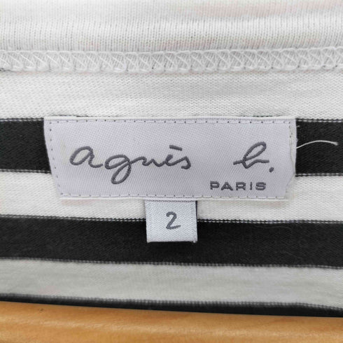 アニエスベー agnes b. 日本製 ボーダー カットソー レディース JPN:2