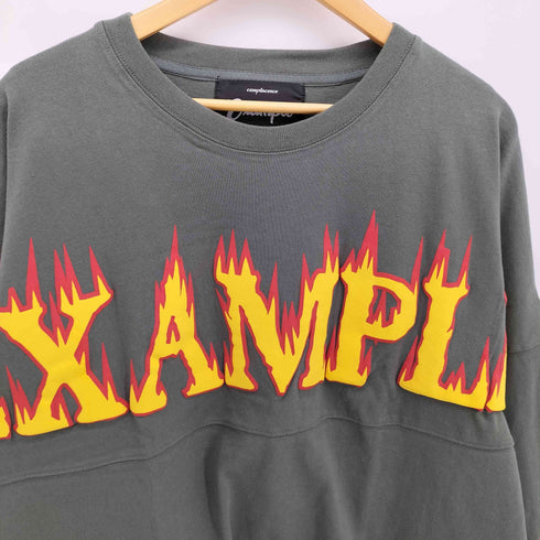 イグザンプル EXAMPLE フレイム プリント クルーネック L/S Tシャツ メンズ JPN:XXL