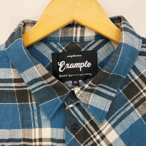 イグザンプル EXAMPLE ロゴ刺繍 マドラスチェック フランネル L/S シャツ メンズ JPN:XL