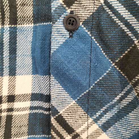 イグザンプル EXAMPLE ロゴ刺繍 マドラスチェック フランネル L/S シャツ メンズ JPN:XL