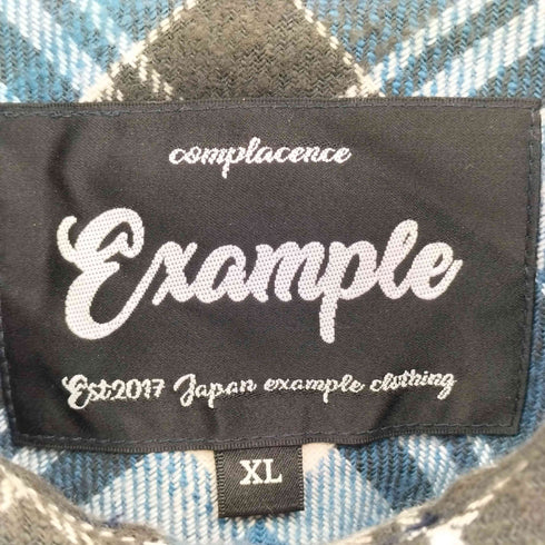 イグザンプル EXAMPLE ロゴ刺繍 マドラスチェック フランネル L/S シャツ メンズ JPN:XL