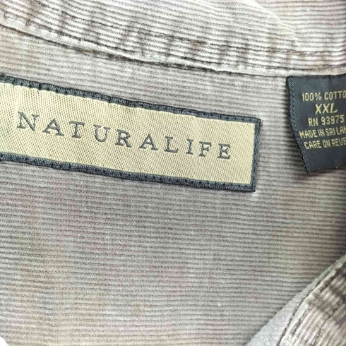 NATURALIFE コーデュロイ L/S シャツ メンズ XXL