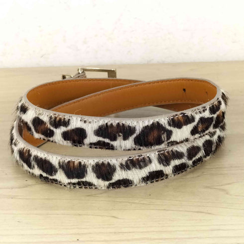 ロペ ROPE genuine italian leather 本革 ハラコ レオパード柄 ベルト Y2K レディース