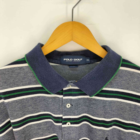 ポロゴルフラルフローレン POLO GOLF RALPH LAUREN ポニー刺繍 ボーダー ポロシャツ メンズ import:XXL