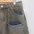 HELITON-LIGHT jeans フロント ポケット ウォッシュ加工 ダメージデザイン デニム ショーツ レディース JPN:XL