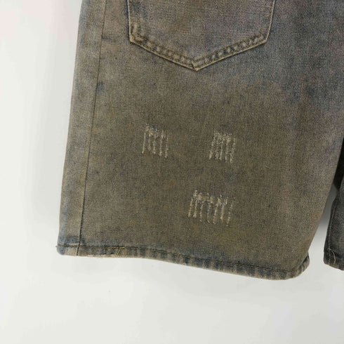 HELITON-LIGHT jeans フロント ポケット ウォッシュ加工 ダメージデザイン デニム ショーツ レディース JPN:XL