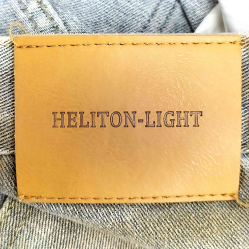 HELITON-LIGHT jeans フロント ポケット ウォッシュ加工 ダメージデザイン デニム ショーツ レディース JPN:XL