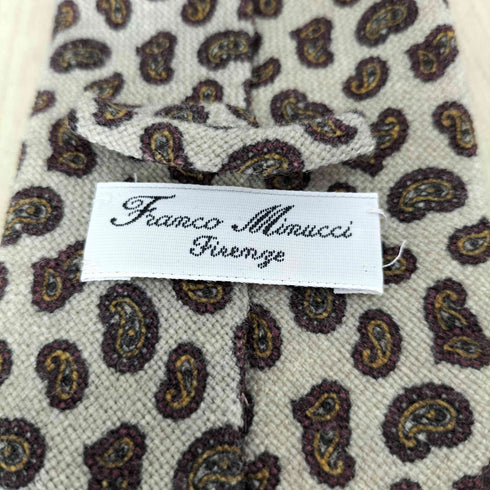 FRANCO MINUCCI ペイズリー柄ウールネクタイ メンズ