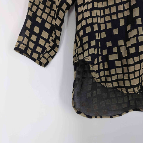 CAROLE TOMKINS THE BIG SHIRT USA製 総柄 L/S シャツ レディース US:0-2
