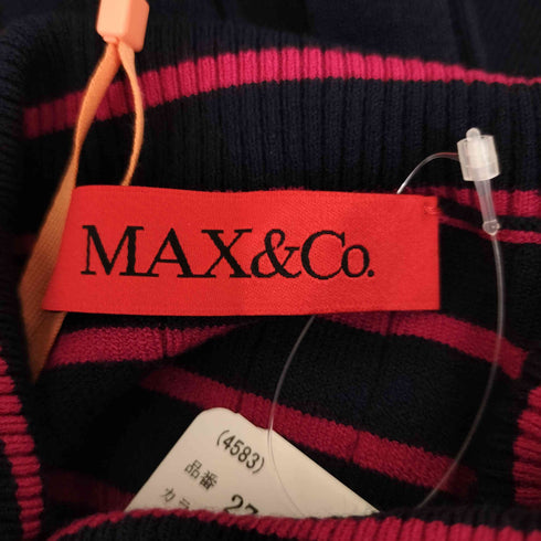 マックスアンドコー MAX&CO. モックネックボーダーニットワンピース レディース M