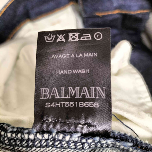 バルマンパリ BALMAIN PARIS インディゴバイカーデニム メンズ 30