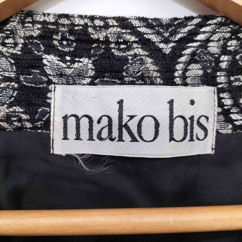 mako bis ジャガード ノーカラージャケット レディース