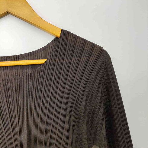 プリーツプリーズイッセイミヤケ PLEATS PLEASE ISSEY MIYAKE Uネック プリーツ カットソー レディース JPN:3